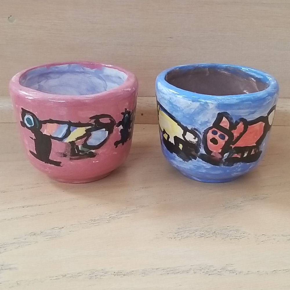 Handmade Painted Kids Cups